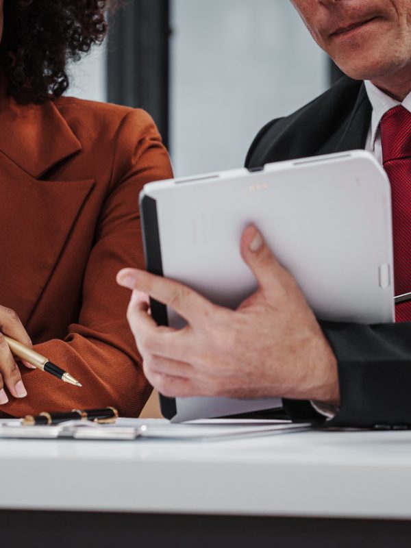 Law firm jobs, lawyer specialist, Business and Bankruptcy Lawyer discussing talking at meeting